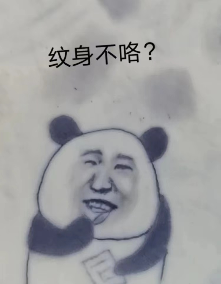 这好像是个表情包家人们哈哈哈哈06还是劝大家有纹身想法的,不要一时