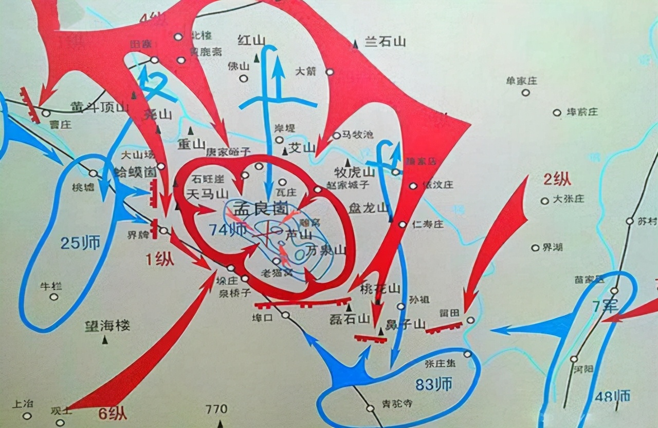 孟良崮战役:粟裕率27万人围攻74师,战后战场十分惨烈