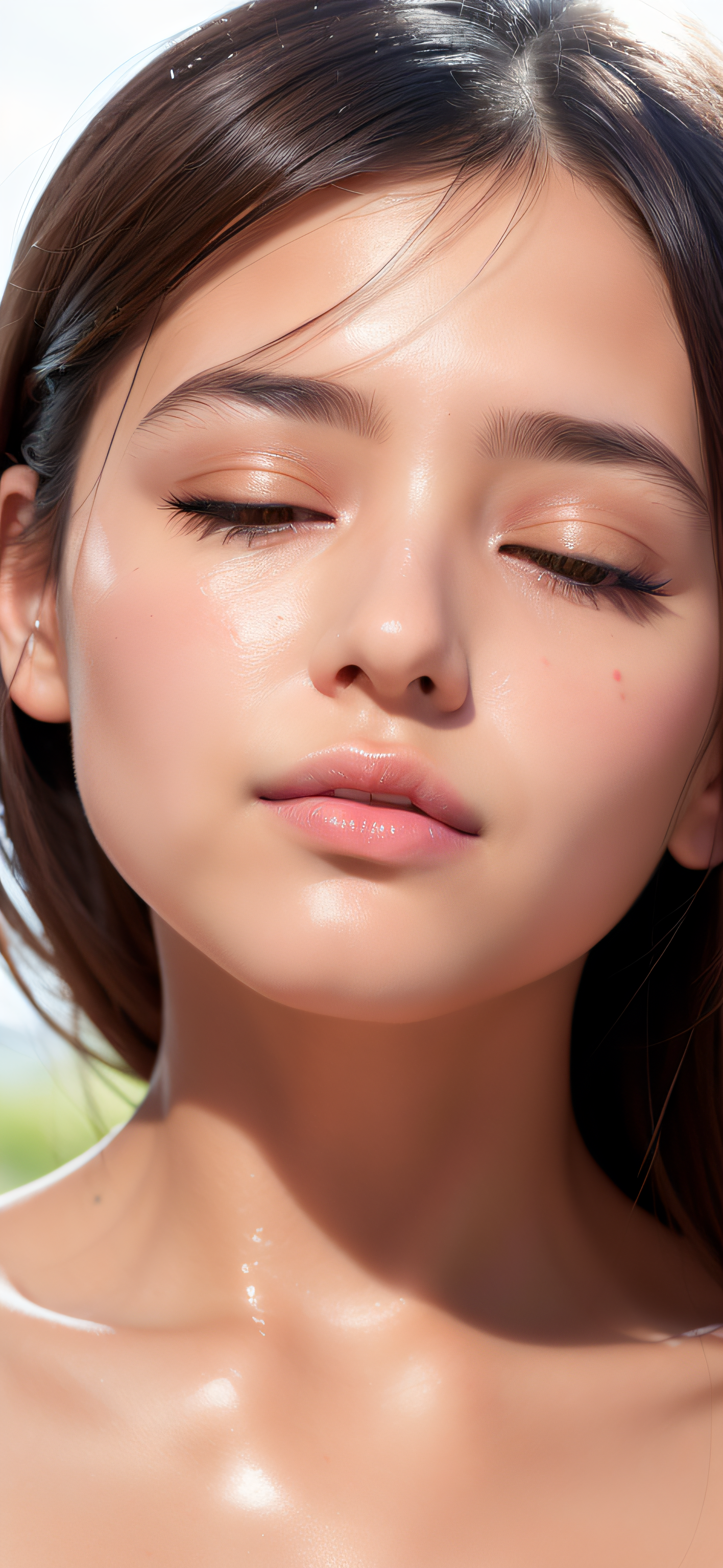 ai绘画:近景肖像作画,细腻的皮肤,性感的嘴唇,4k超清图片