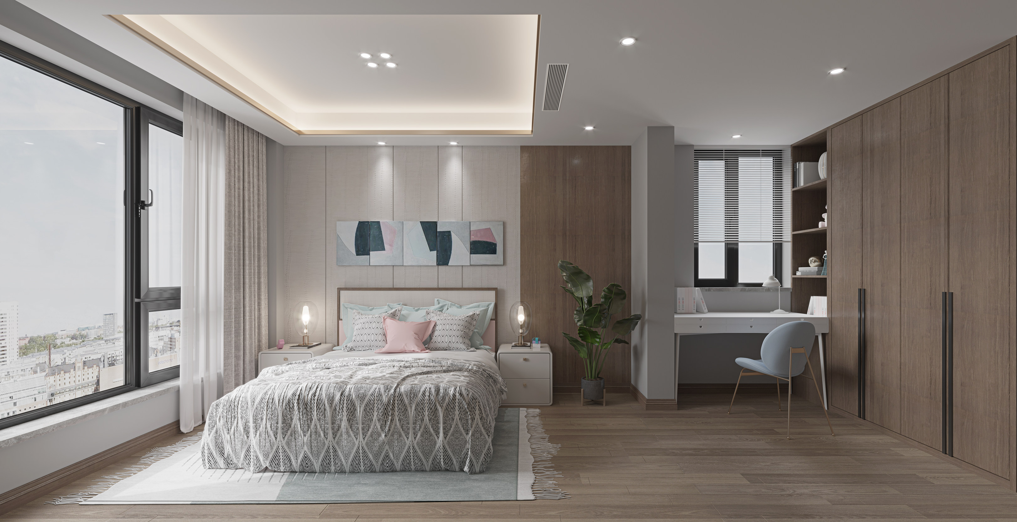 建发央玺285平米新中式风格复式楼装修效果图