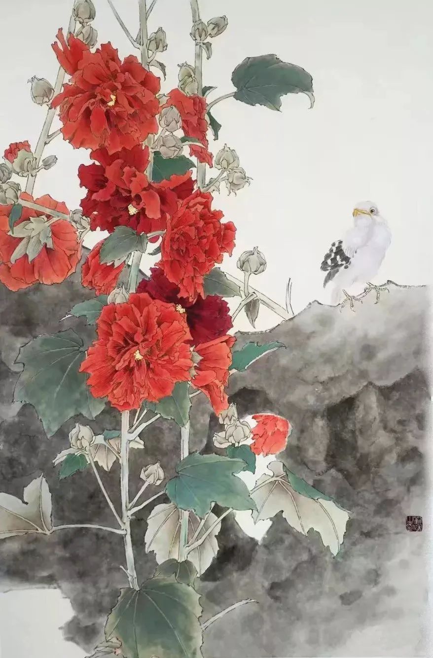 刘滨工笔花鸟画作品欣赏:恬静淡然,意境纯美