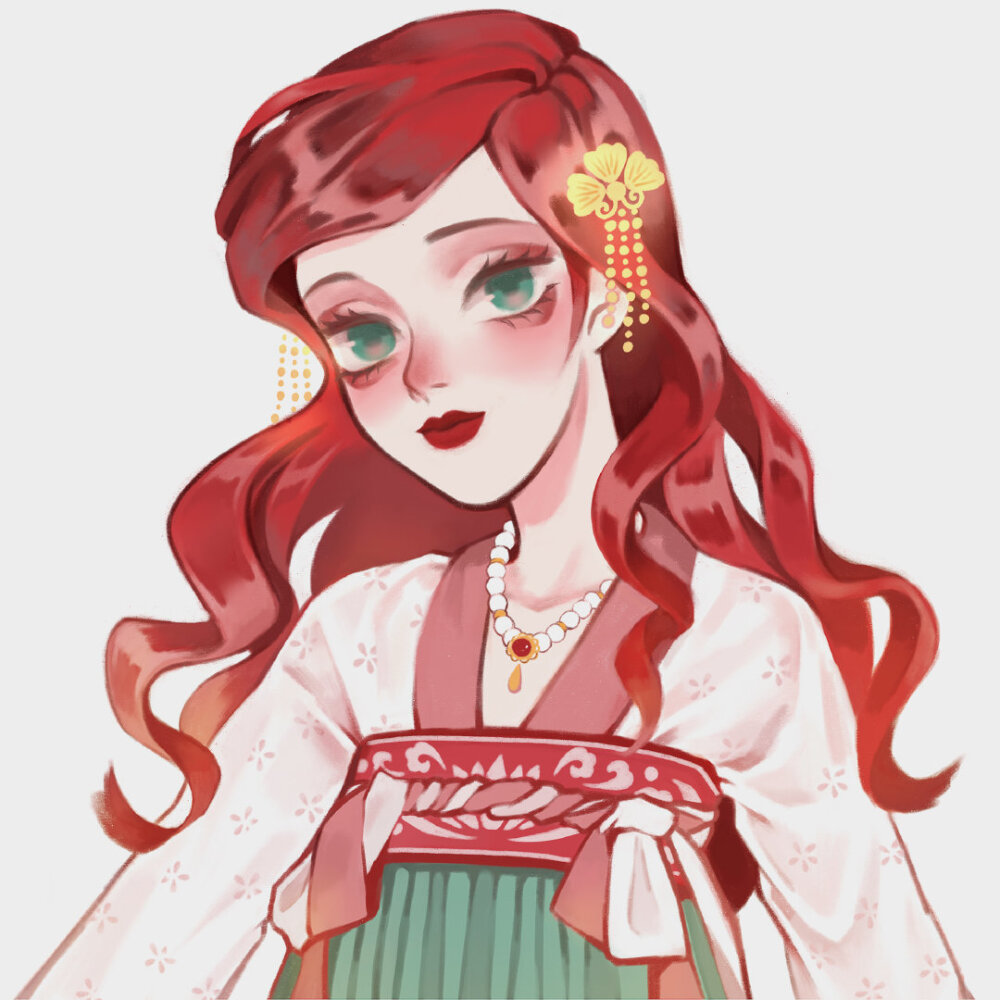 迪士尼公主中国风,宫廷版汉服,白雪高贵冷艳,爱丽儿清纯