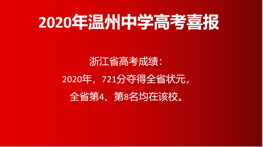 永嘉中学高考喜报图片