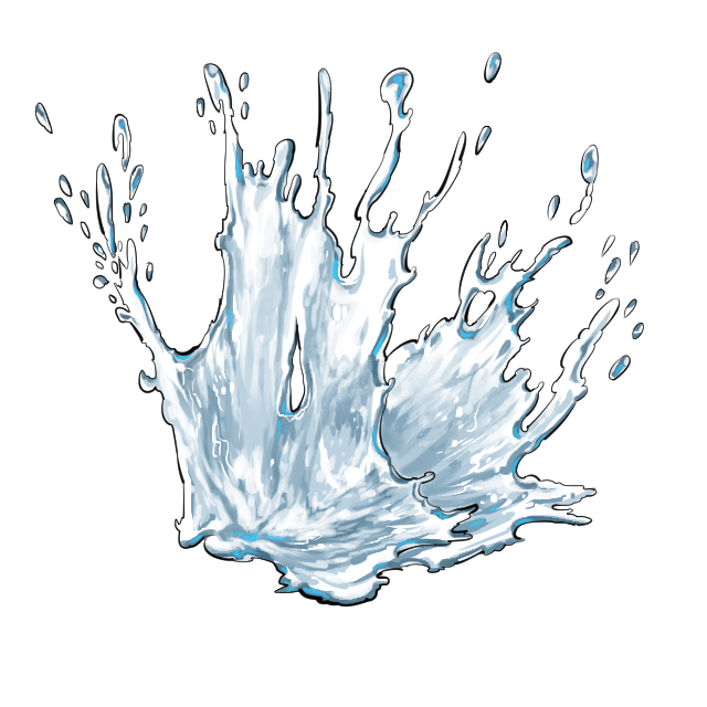喷溅的水花怎么画?教你用各种笔刷制作水花飞溅效果!