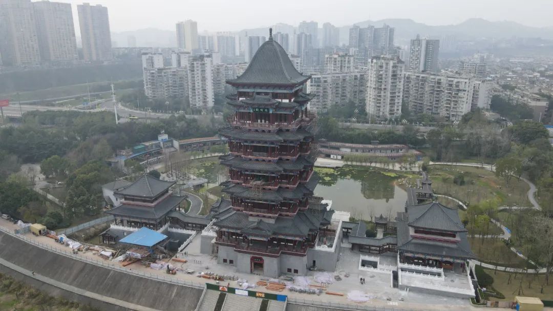 手绘面积5000平方米!南充清晖阁内装工程预计8月底完成