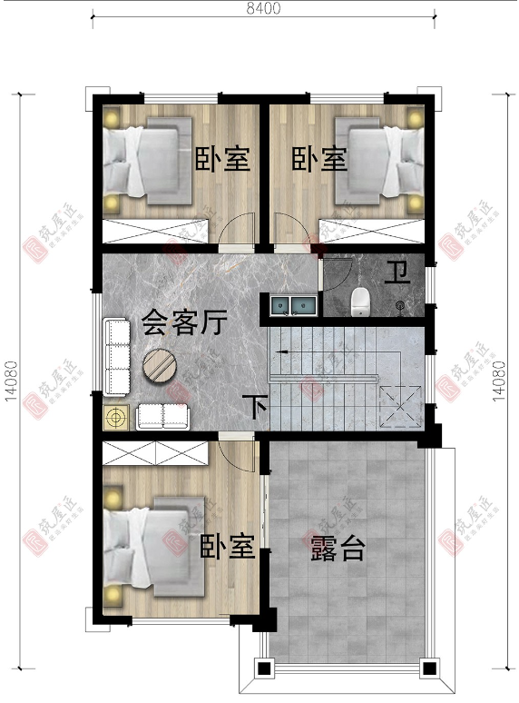 8×14米簡歐三層別墅,築屋匠7室5廳戶型設計,美觀大氣又實用