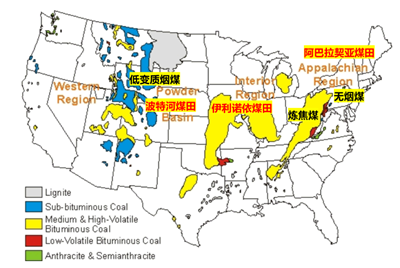 美国矿产资源分布地图图片
