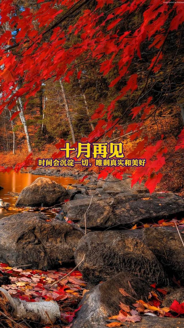 再见十月的配图海报图片大全,再见10月朋友圈文案句子,经典优美