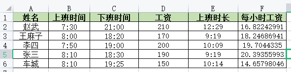 excel怎么算时间工资,excel计算时间工资公式函数