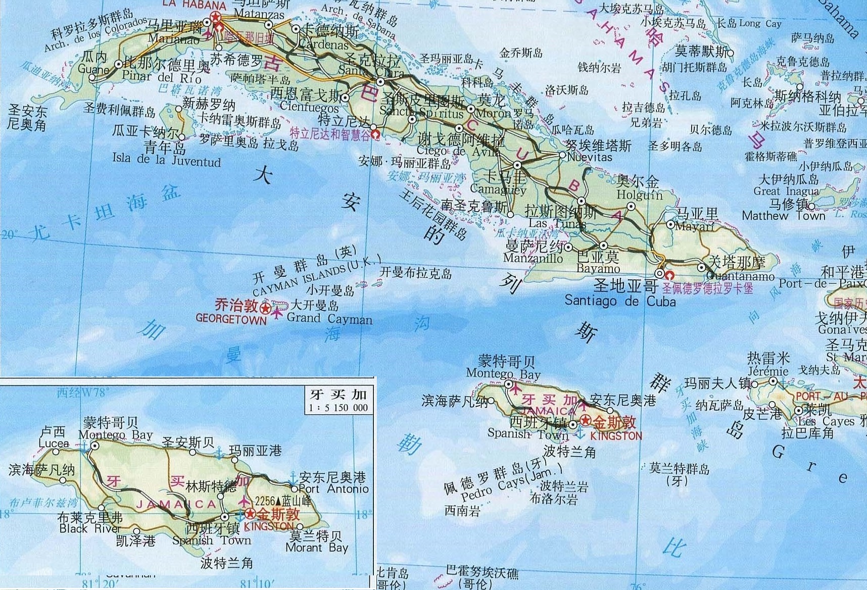 牙买加地理位置地图图片