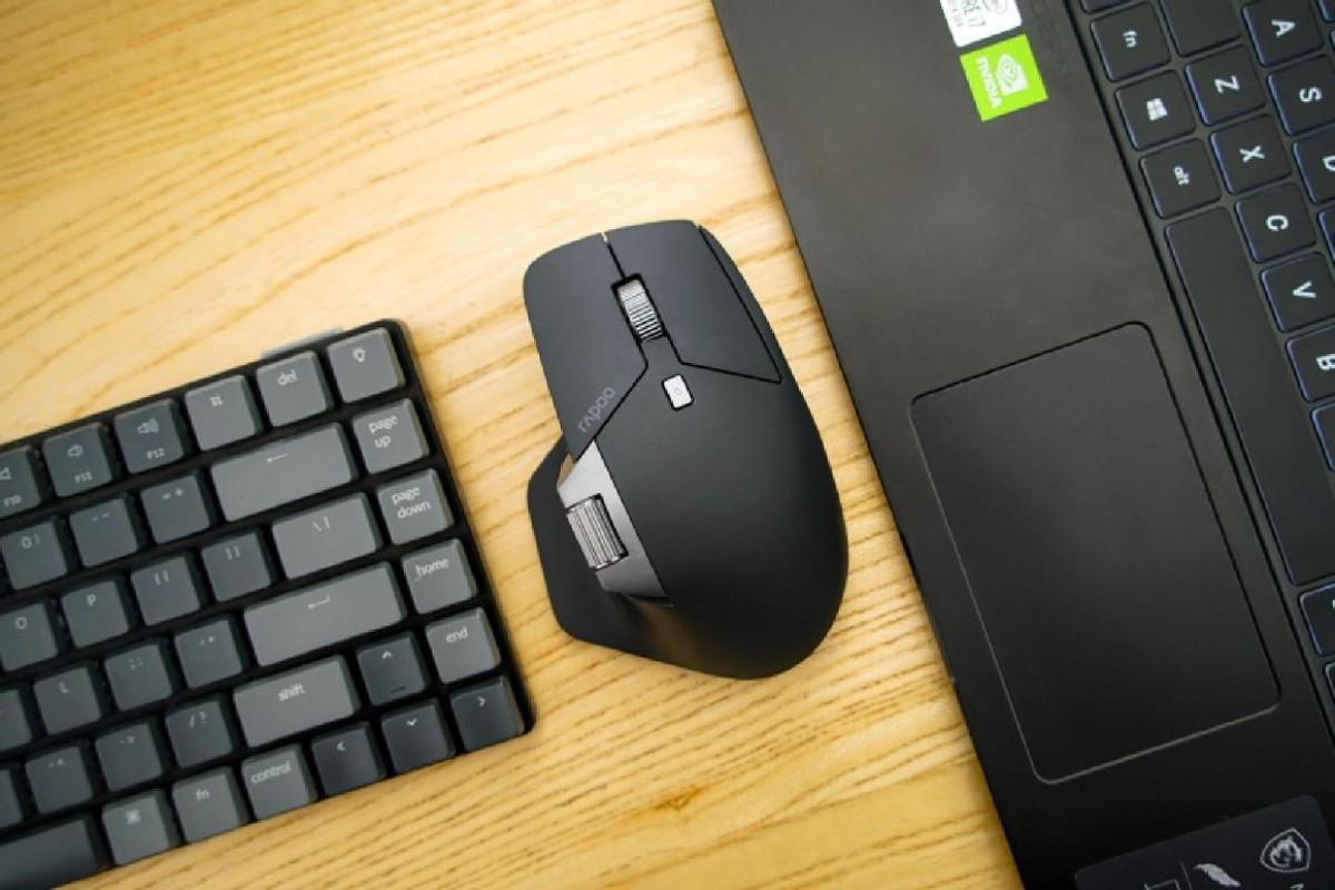 雷柏mt760l鼠标:霍尔磁滚轮加持,独创m 无线跨屏连接多台设备