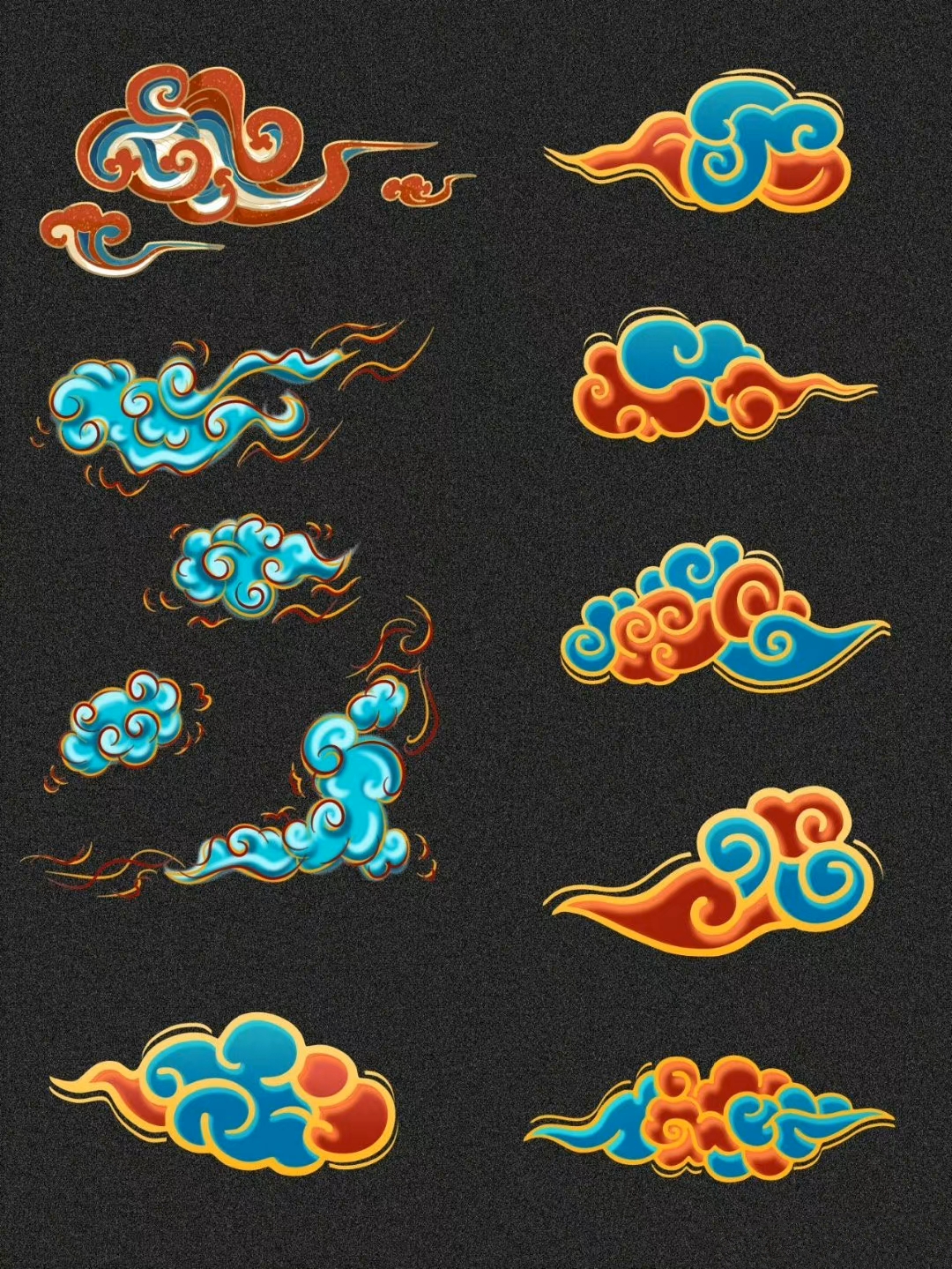 磨金石干货分享敦煌素材飞天鹿花纹祥云