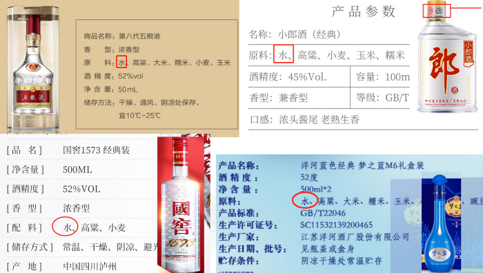 水排在第1位就不是纯粮酒?白酒配料表有说法