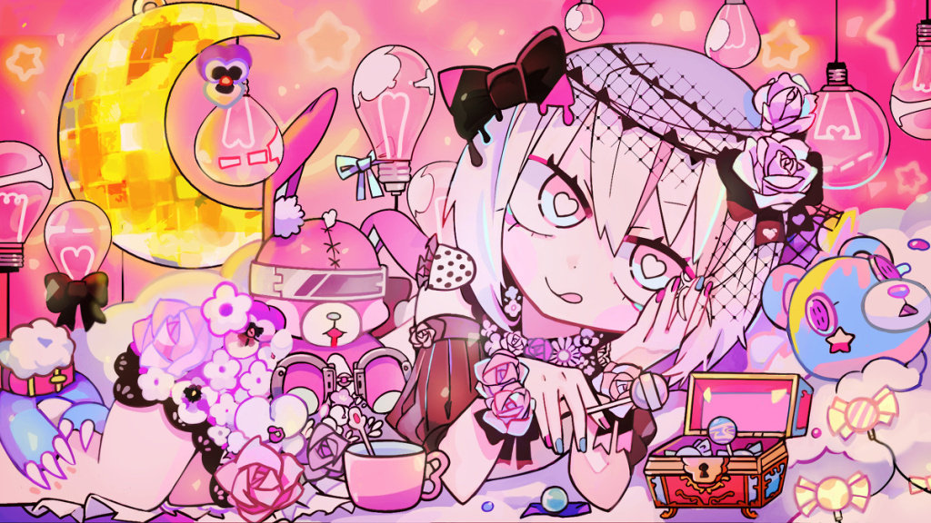 卡通涂鸦风的q版美少女插画人物造型很具鲜明的个性