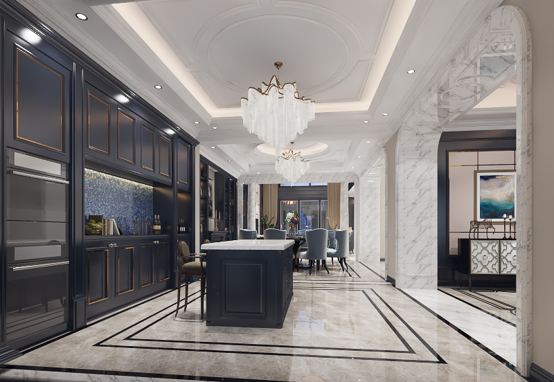 龙湾400平米轻奢风格别墅装修效果图