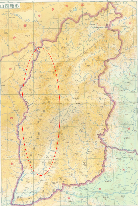 吕梁山脉地图全图图片