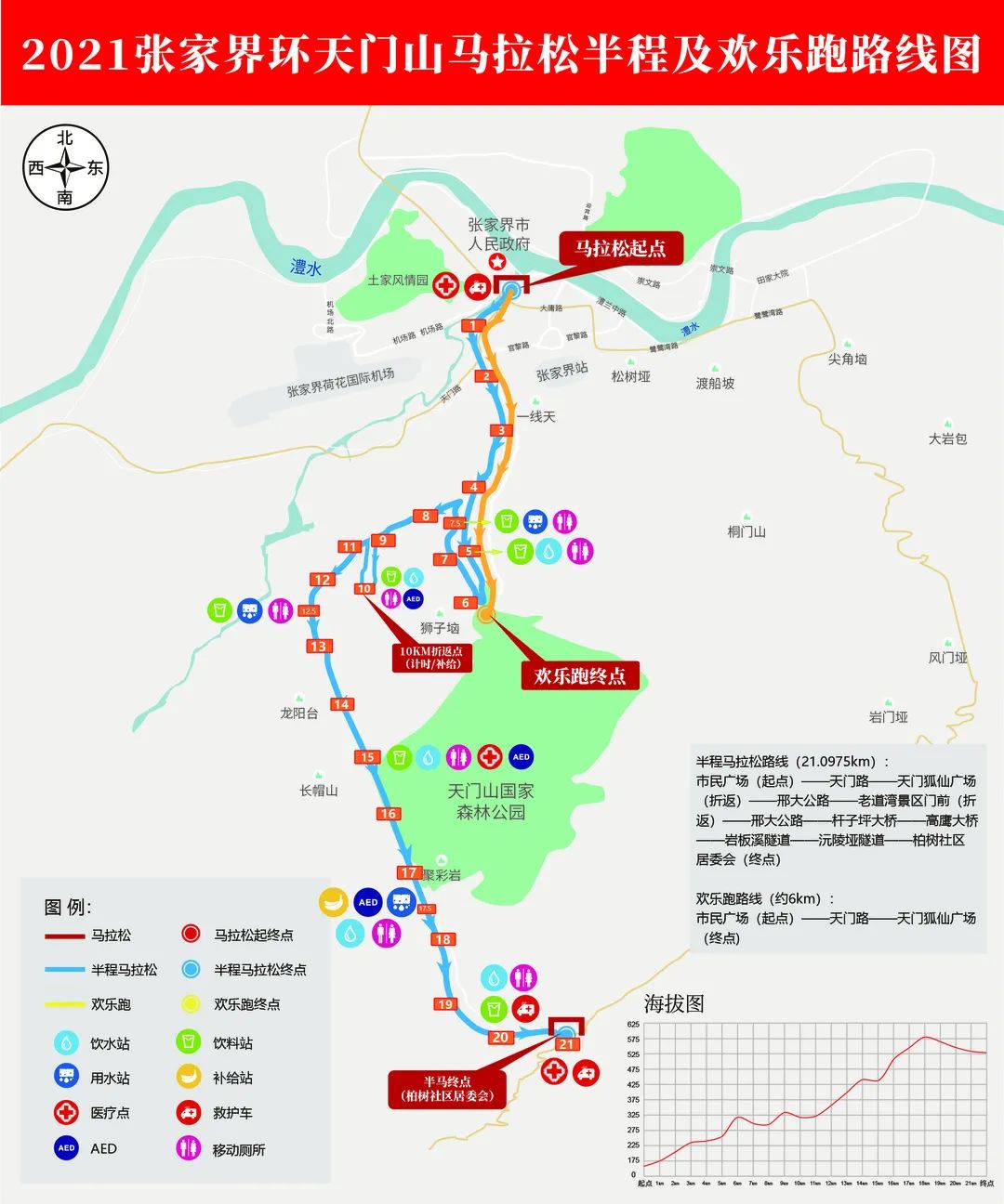 路線圖來了!2021張家界環天門山馬拉松路線圖公佈!