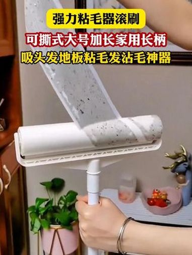 家里养宠物和爱掉头发的,推荐这个长柄粘毛器,不管是粘头发还是灰尘都