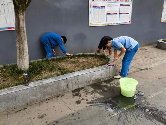 学校大扫除照片真人图片