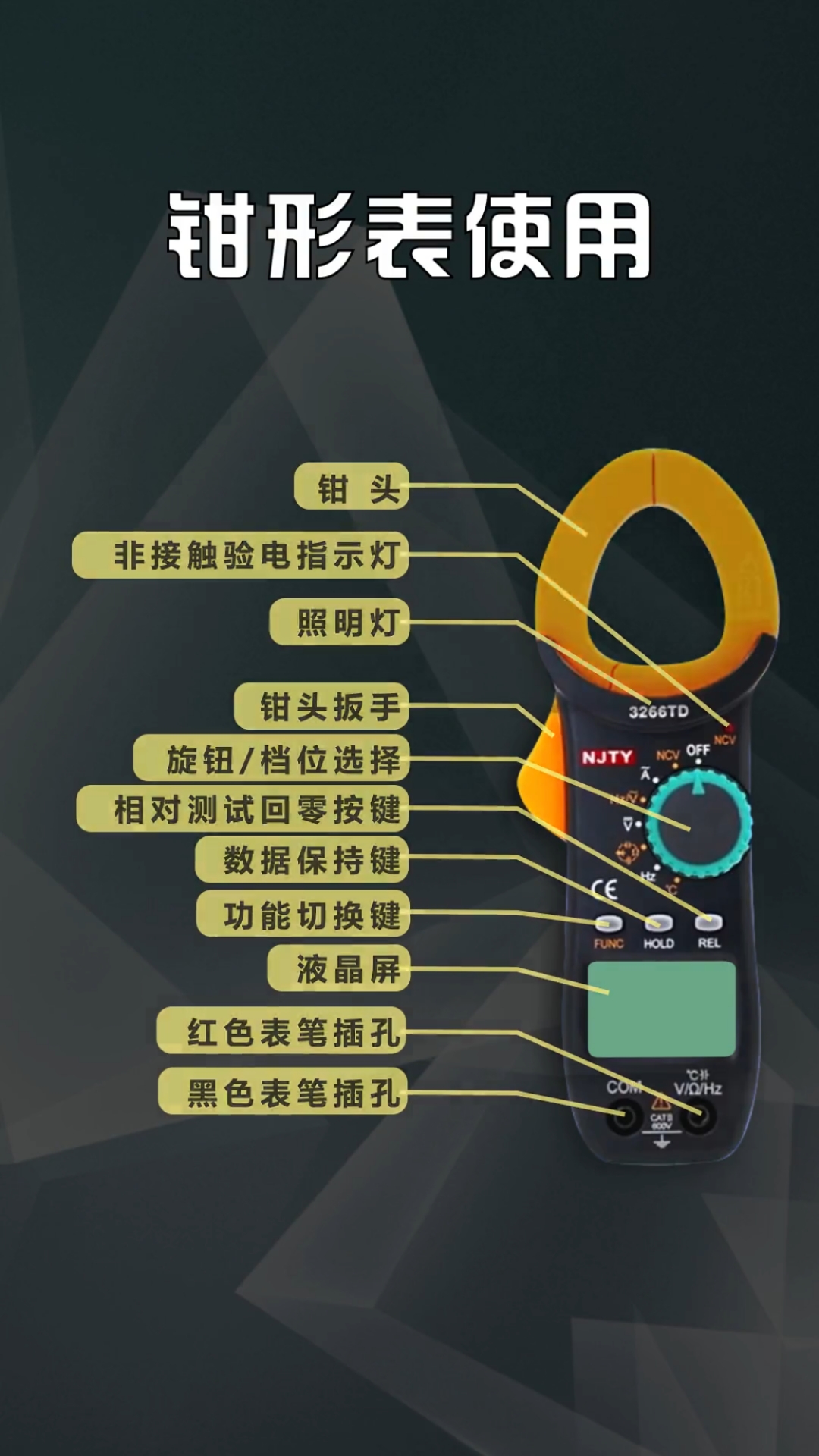 钳形表的使用方法!电工知识 !电工必备知识技能!