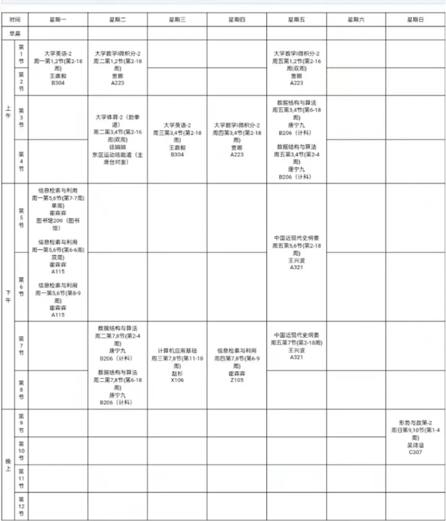 四川职业学院课程表图片