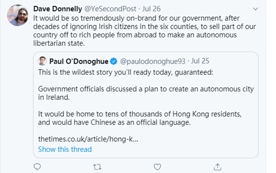 |“港独”分子想在爱尔兰买地“建城”，但爱尔兰并不傻