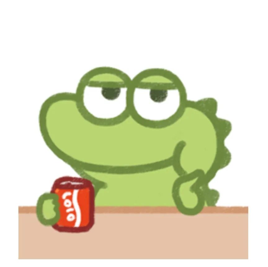 小鳄鱼喝奶茶头像图片