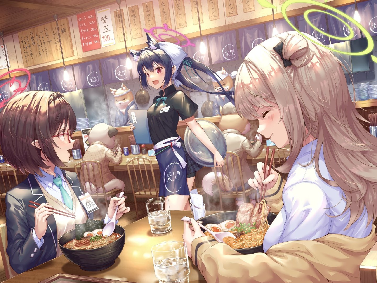 日漫风手绘校园人物插画,神态描绘细致,配色也很舒适