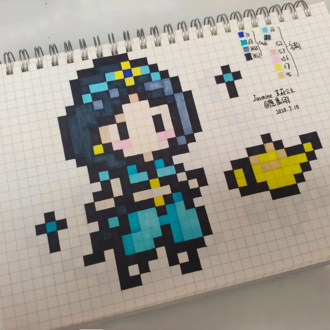 易烊千玺像素画半身照