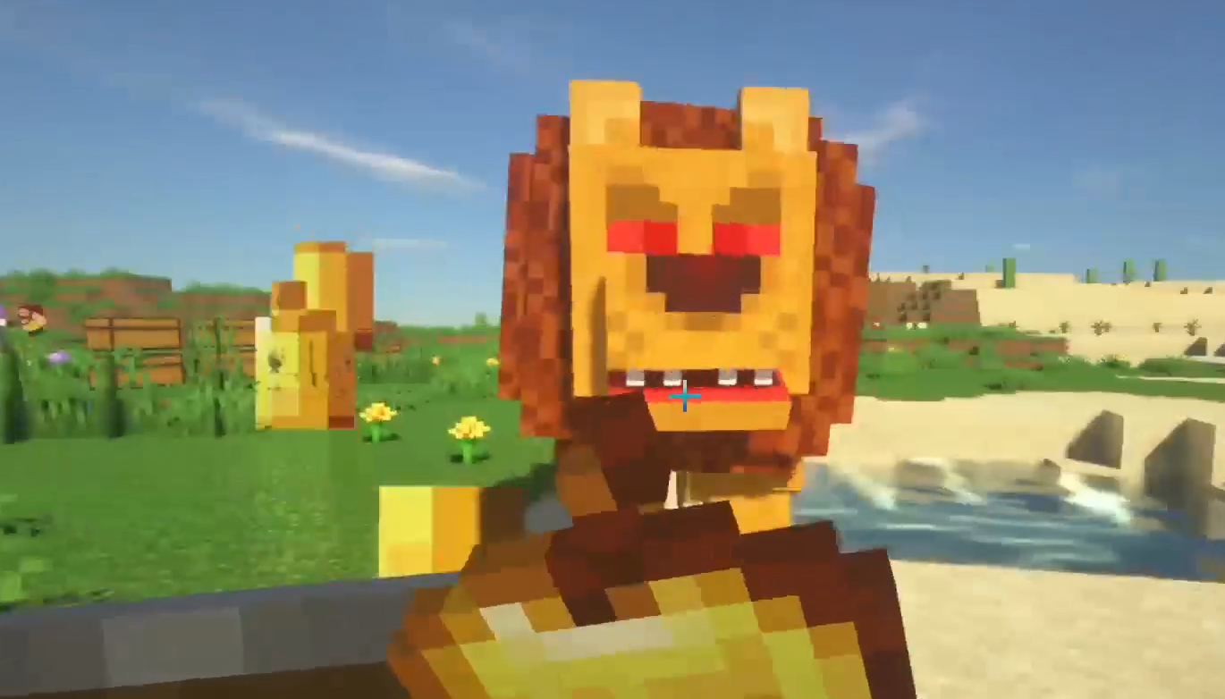 我的世界看似凶猛的狮子却无跳跃能力一个水坑就能轻易解决