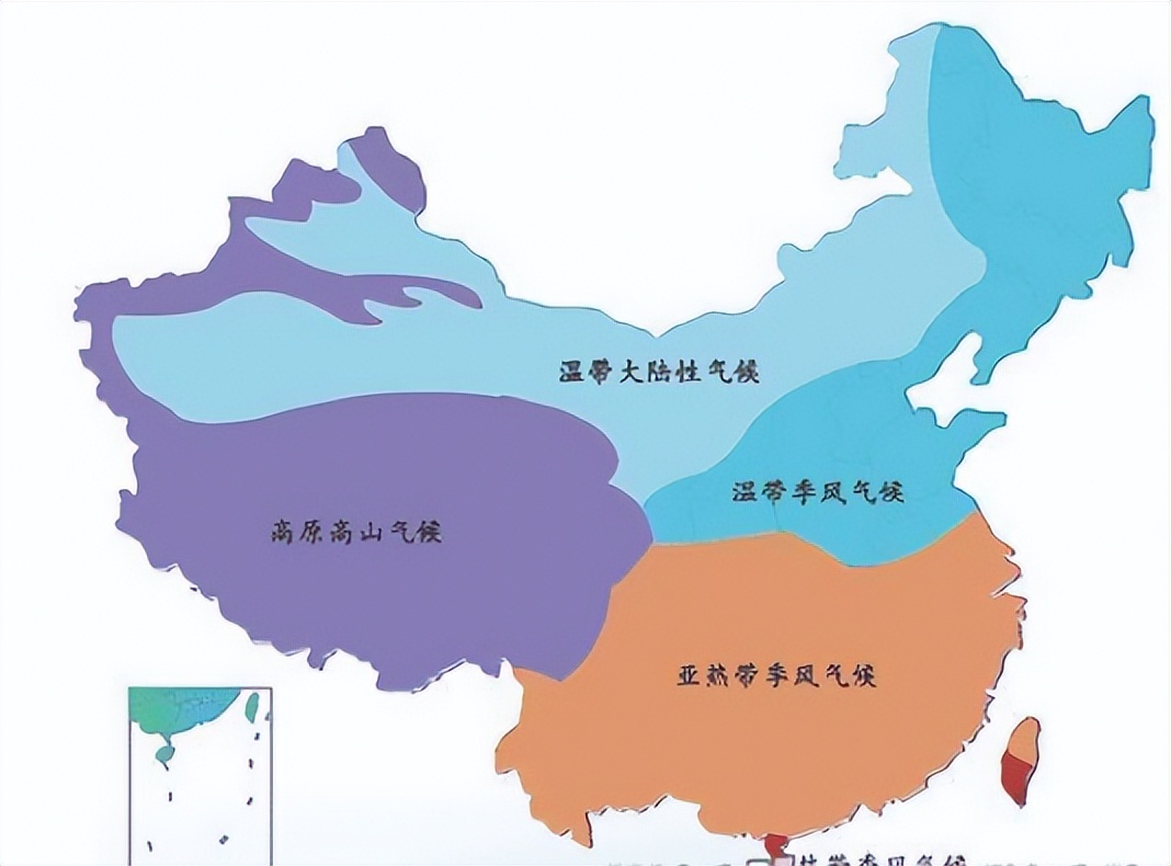 中国气候类型的划分图图片