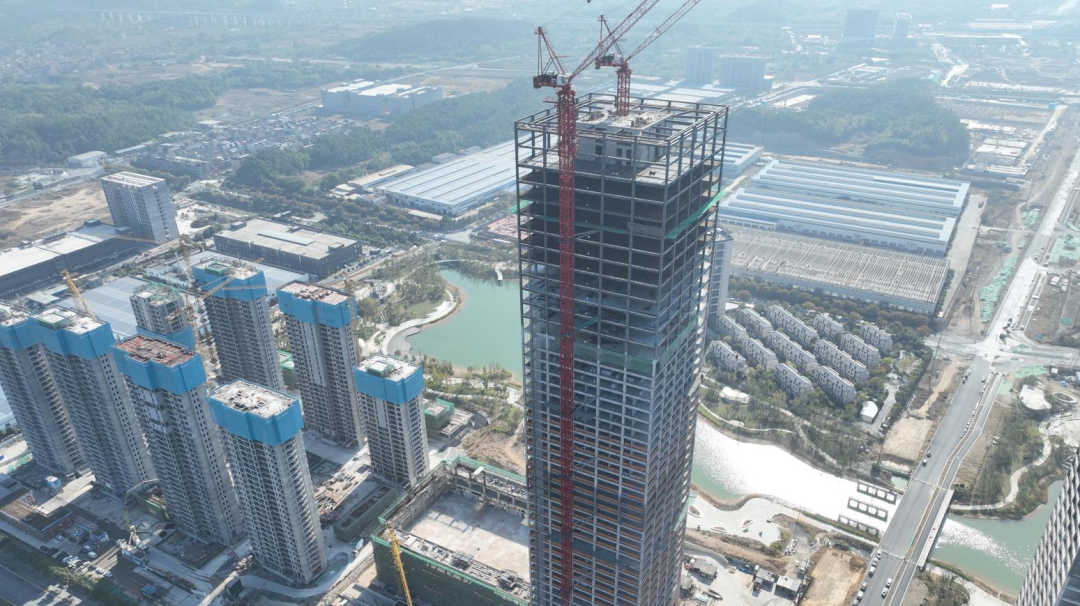 230米!杭州桐庐第一高韵达全球科创中心钢结构封顶!