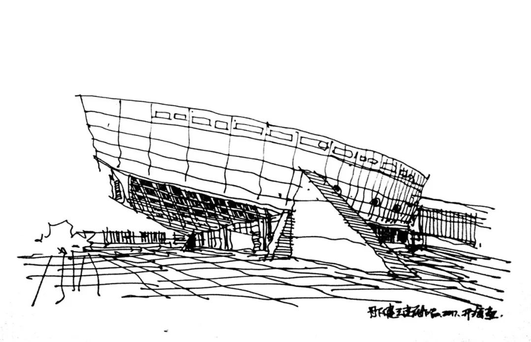 建筑设计手绘-体育馆速写