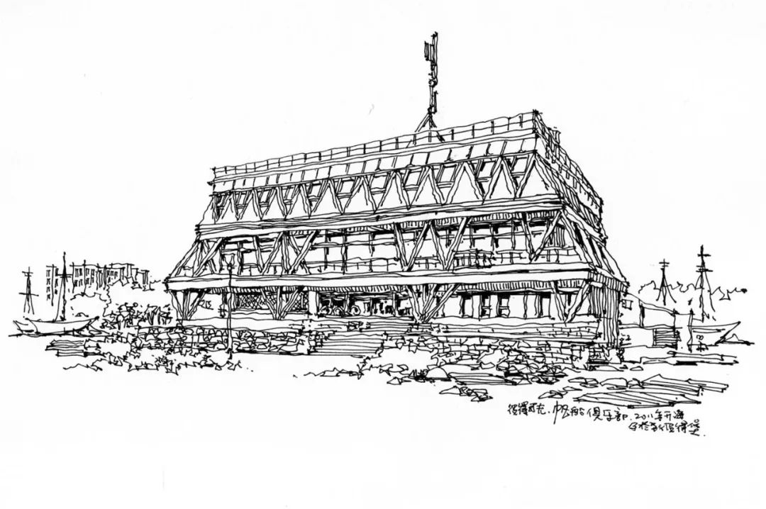 建筑设计手绘-体育馆速写