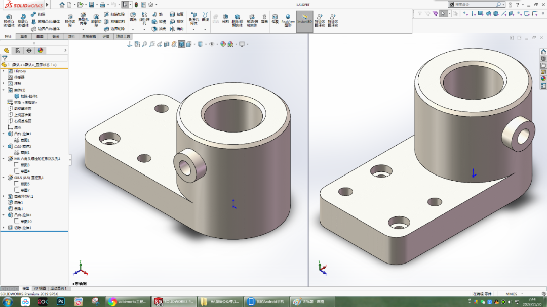 solidworks工程图:一个视图内,也可以添加多个断开的剖视图