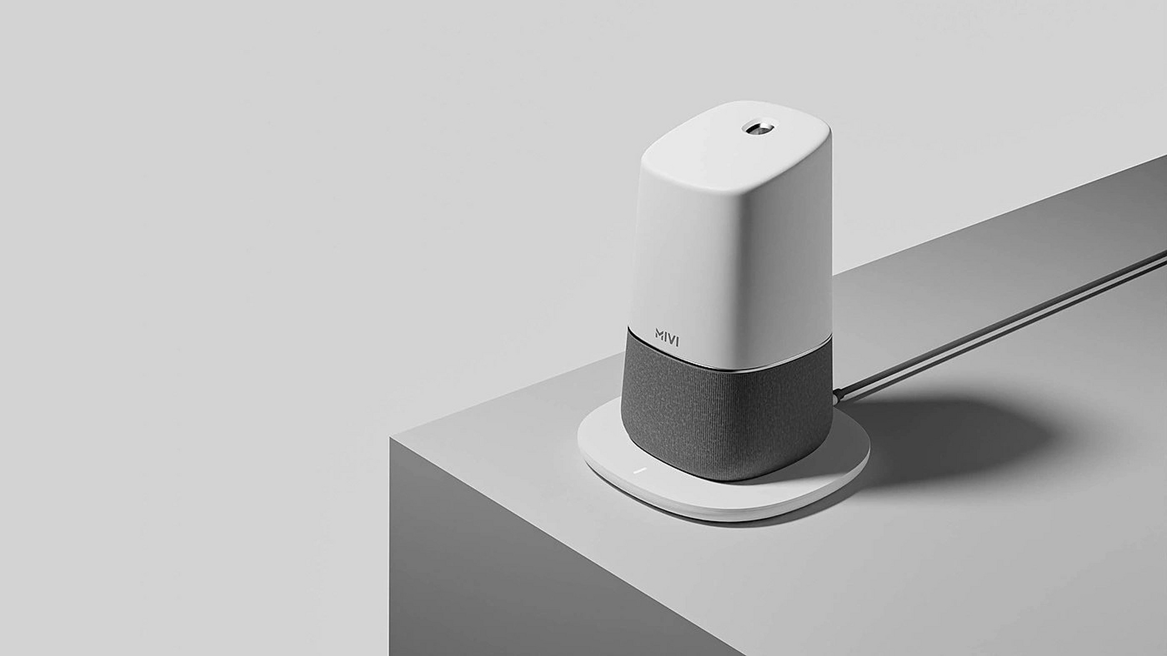 产品设计作品欣赏 serene是一款多感官蓝牙扬声器,可产生光环,帮助您