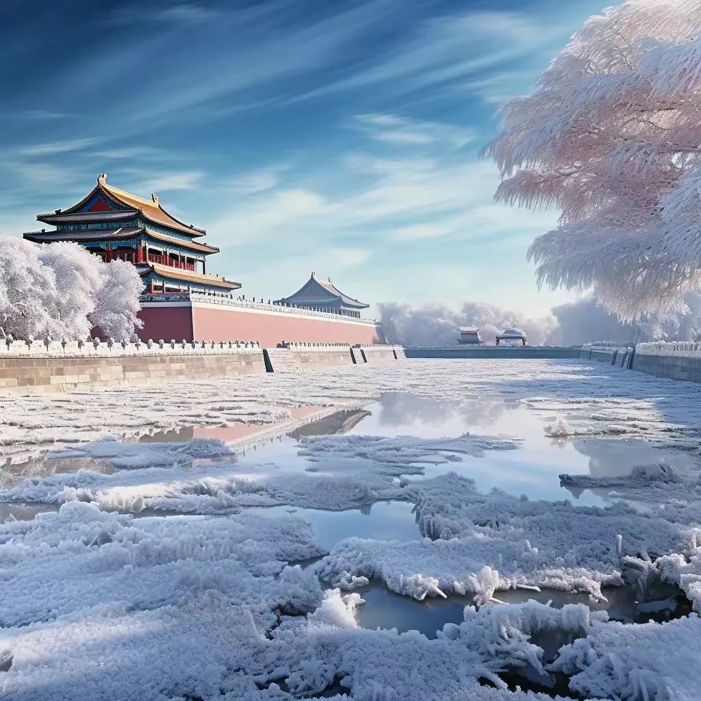 红墙黛瓦白雪,还有比这更惊艳的故宫雪景史诗大片吗?