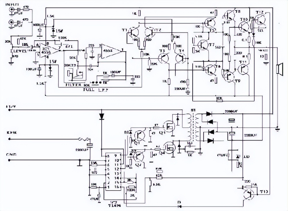 低音炮功放电路图及低音炮分析