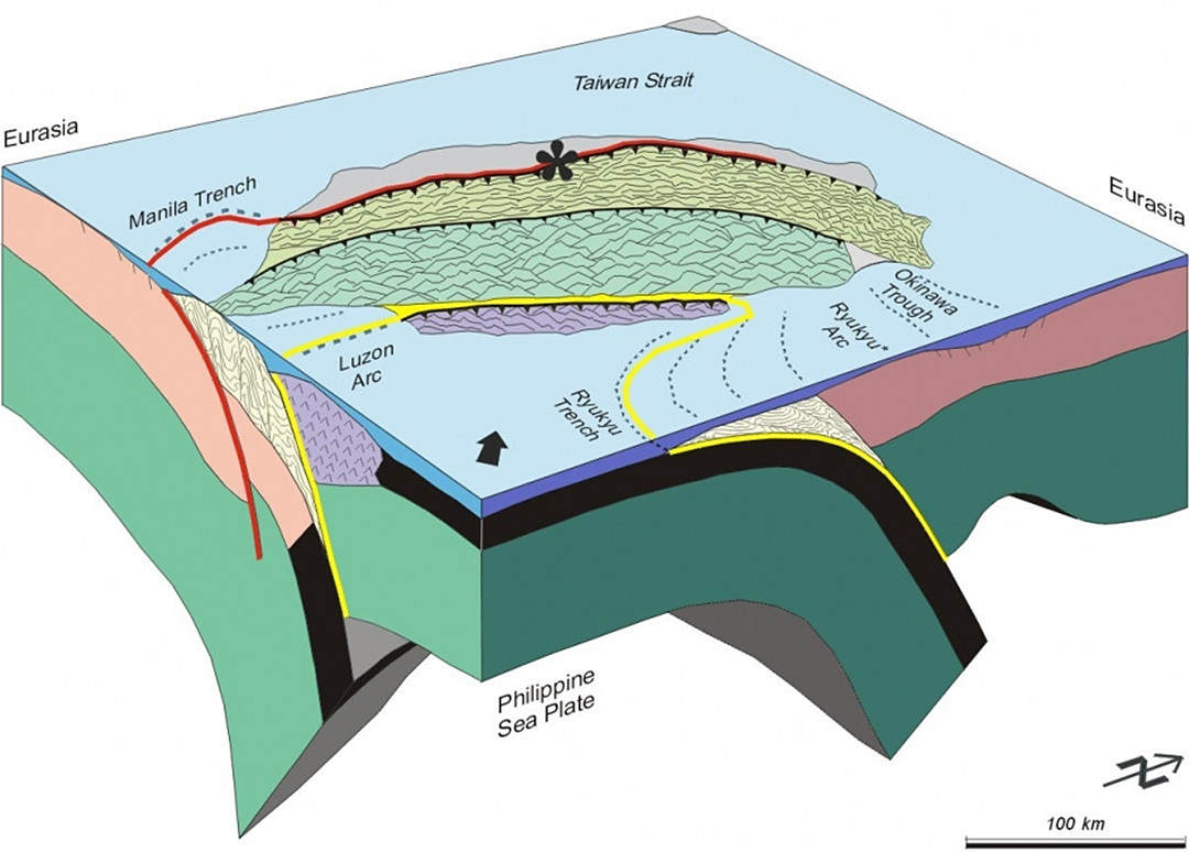 板块挤压造成台岛隆起