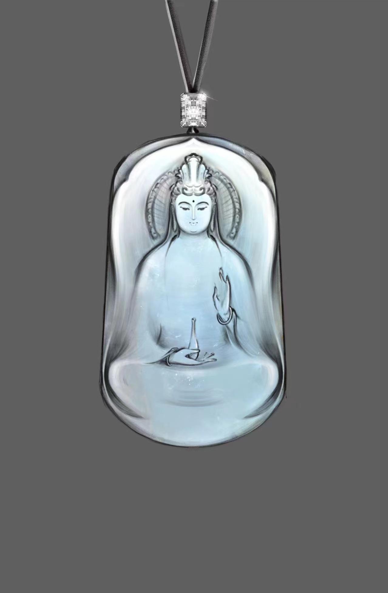 百万级观音翡翠,怎样结合材料来设计?