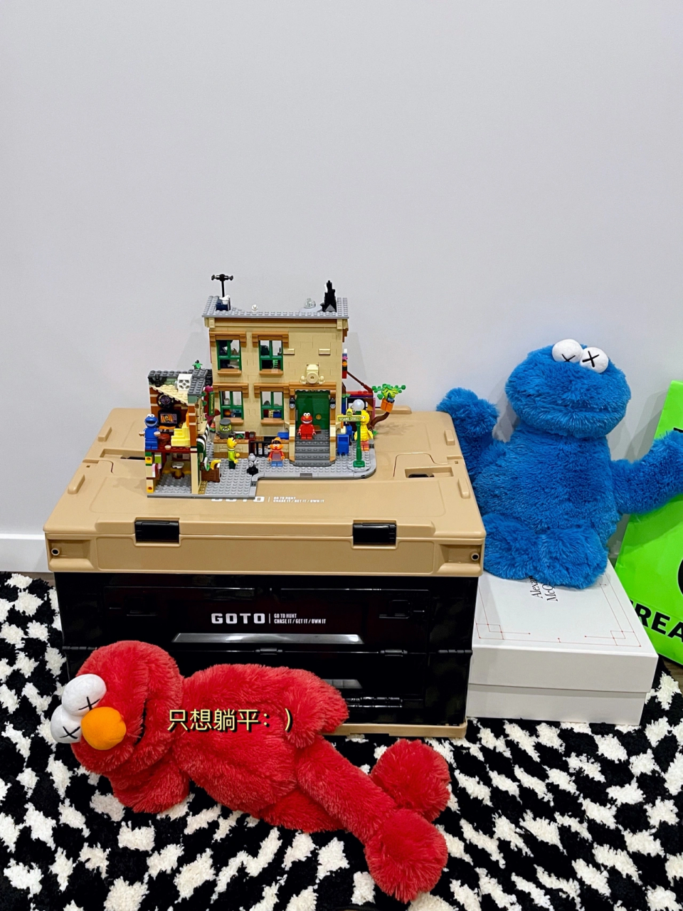 一家人就要整整齐齐的 红蓝cp鼻祖芝麻街乐高 芝麻街公仔 芝麻街