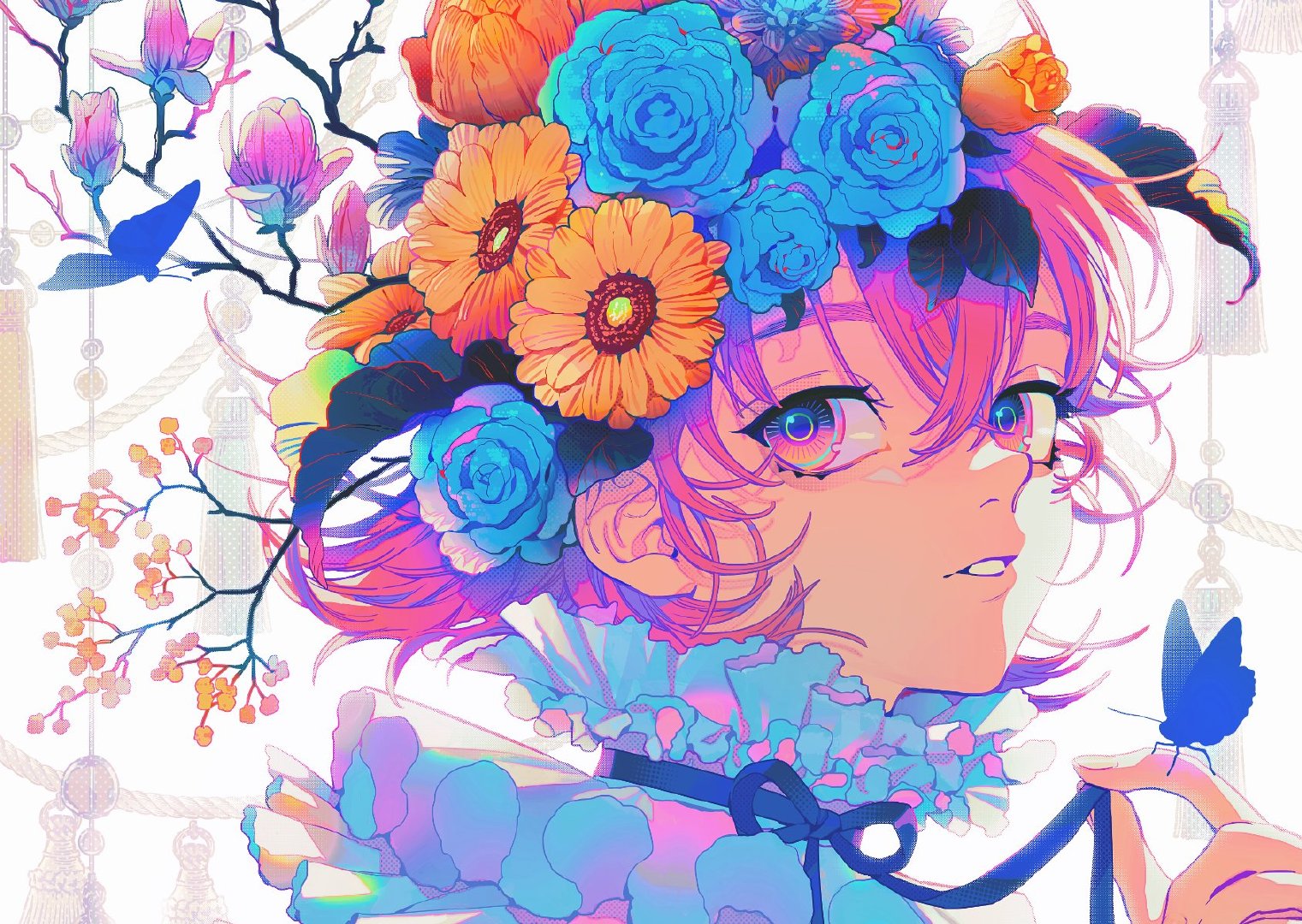充满危险魅力的高饱和人物插画显出一种别样的妖性