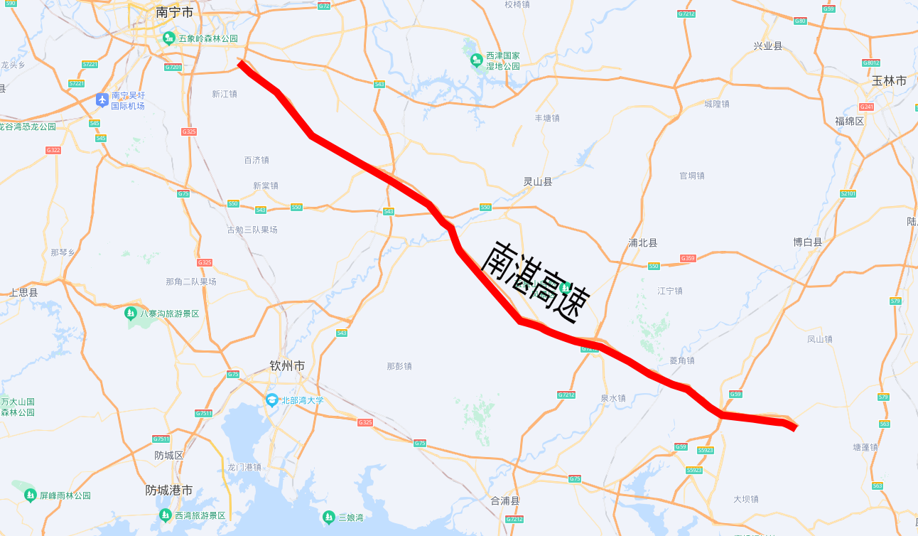 湛江到南宁高速公路图图片