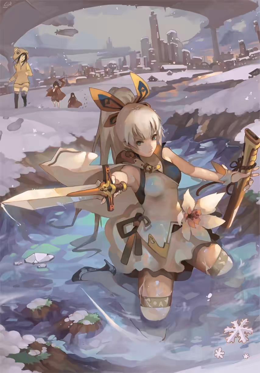 浓郁的日韩风格人物插画明艳的色彩和恰到好处的构图