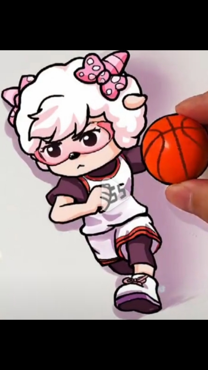 美羊羊打篮球怎么画图片