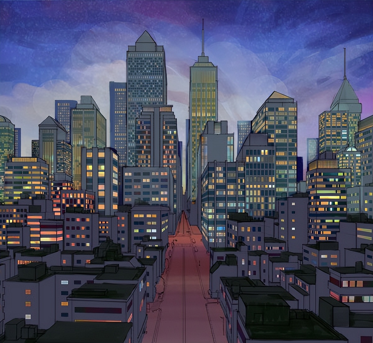 城市夜景怎么画?教你画简单的城市夜景!