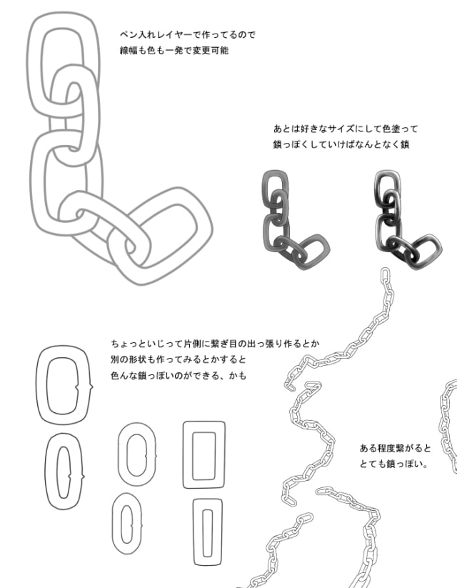 简易铁链的画法教程!