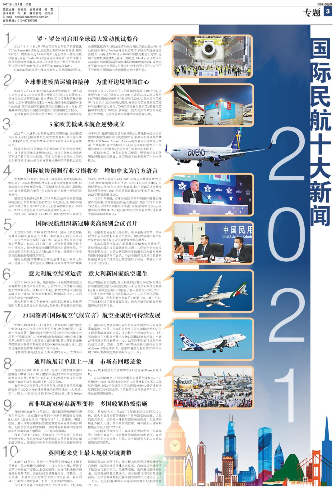 盘点|2021年国际民航十大新闻