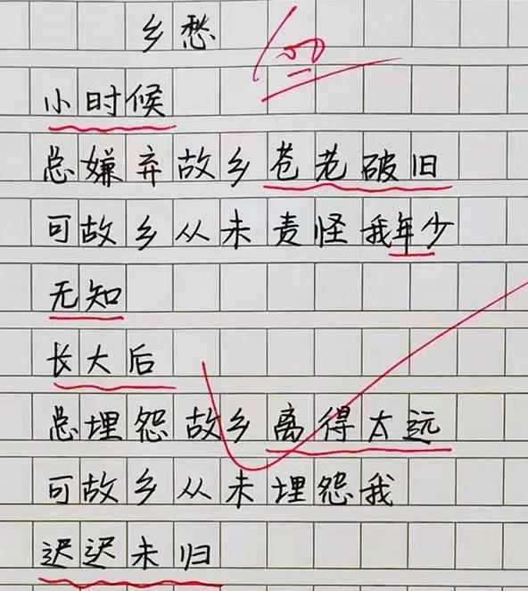 小学生作文《乡愁》获满分,本以为是个段子,实际上无比走心