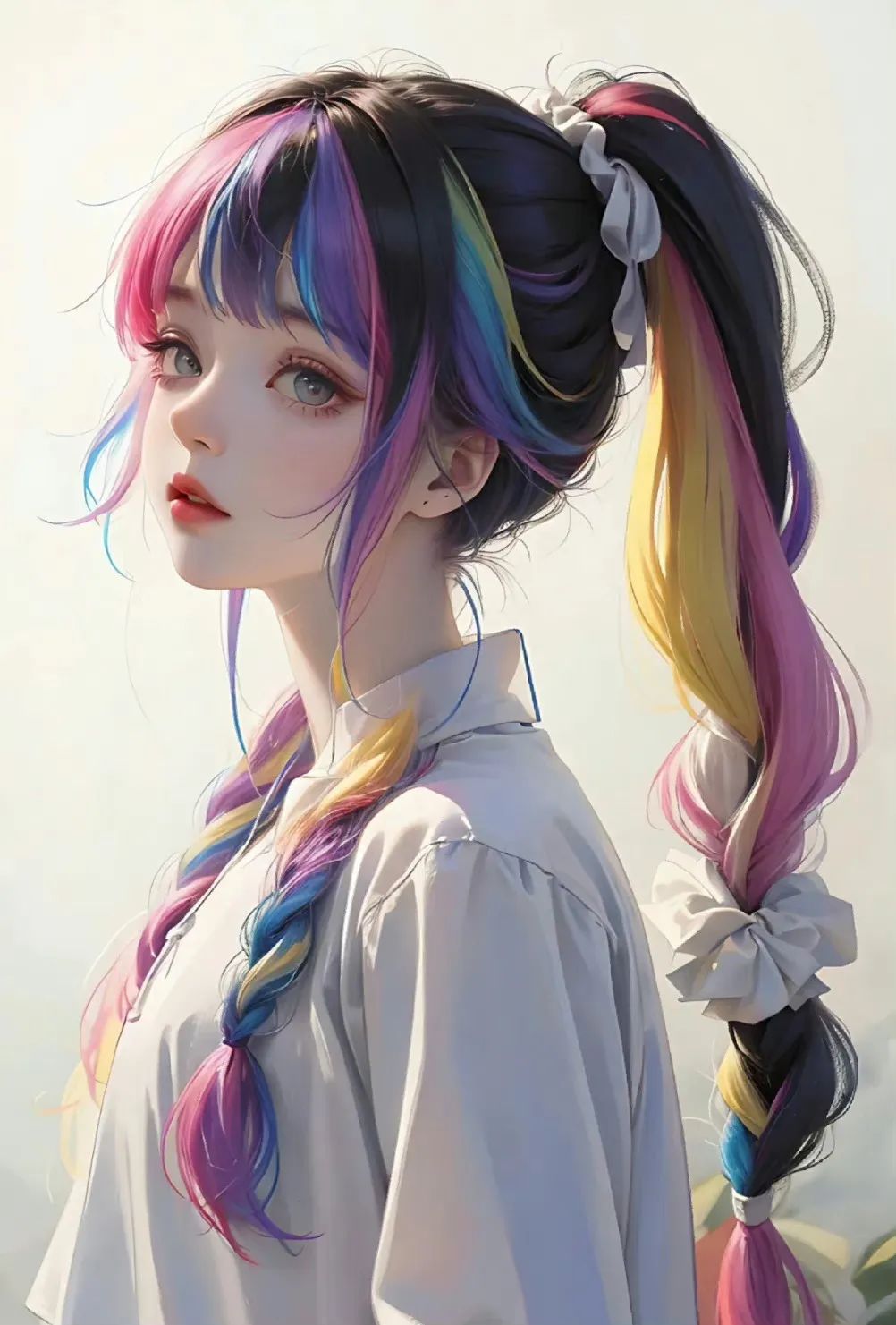 小央宝:彩虹发色的少女,可做头像!